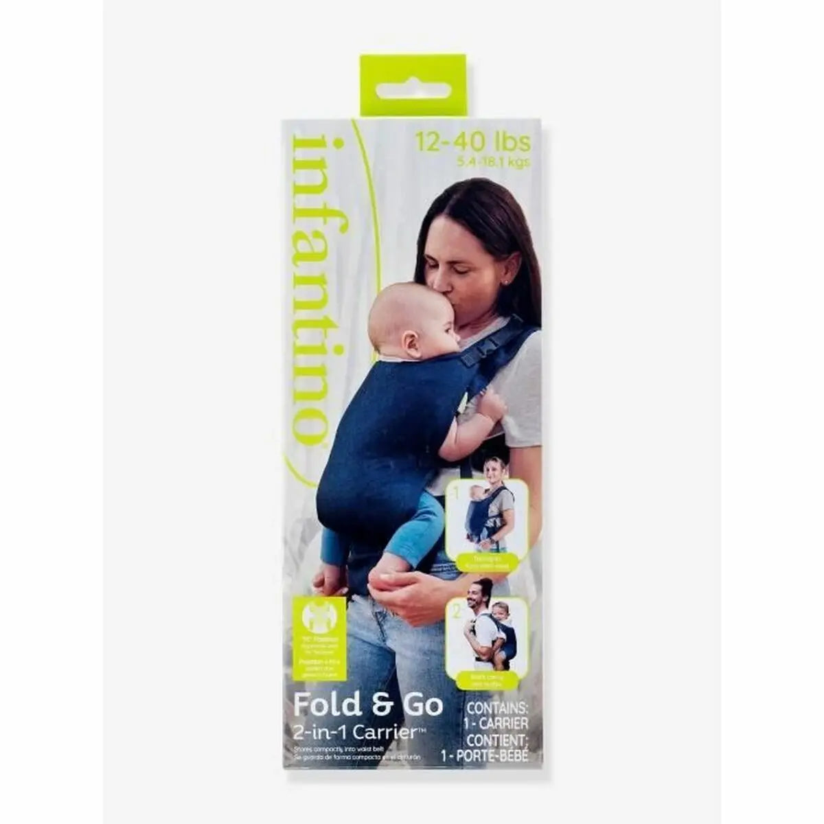 Fold and Go 2 in 1 Baby Draag en rugzak (Vanaf 0 maanden)